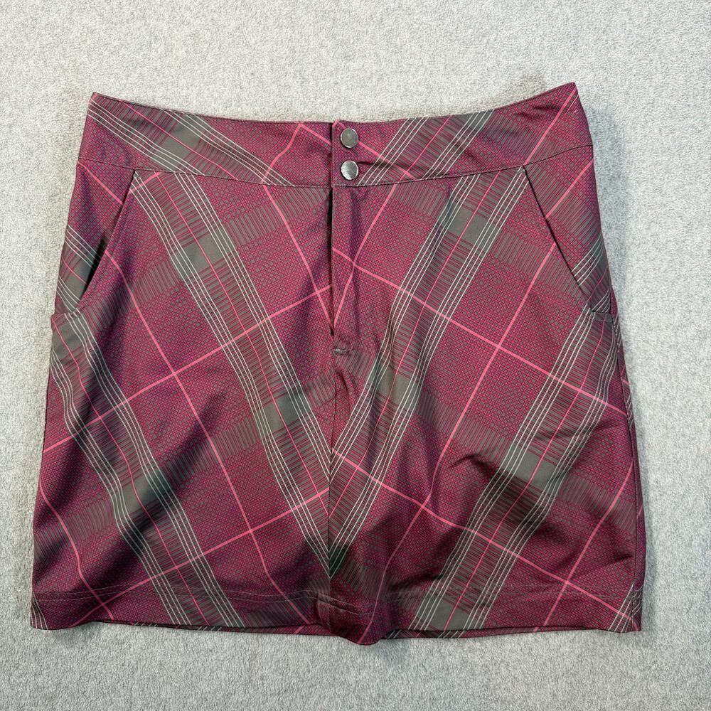 Page & Tuttle Women's Size 10 Plaid Golf Skort Skirt Magenta Gray Activewear